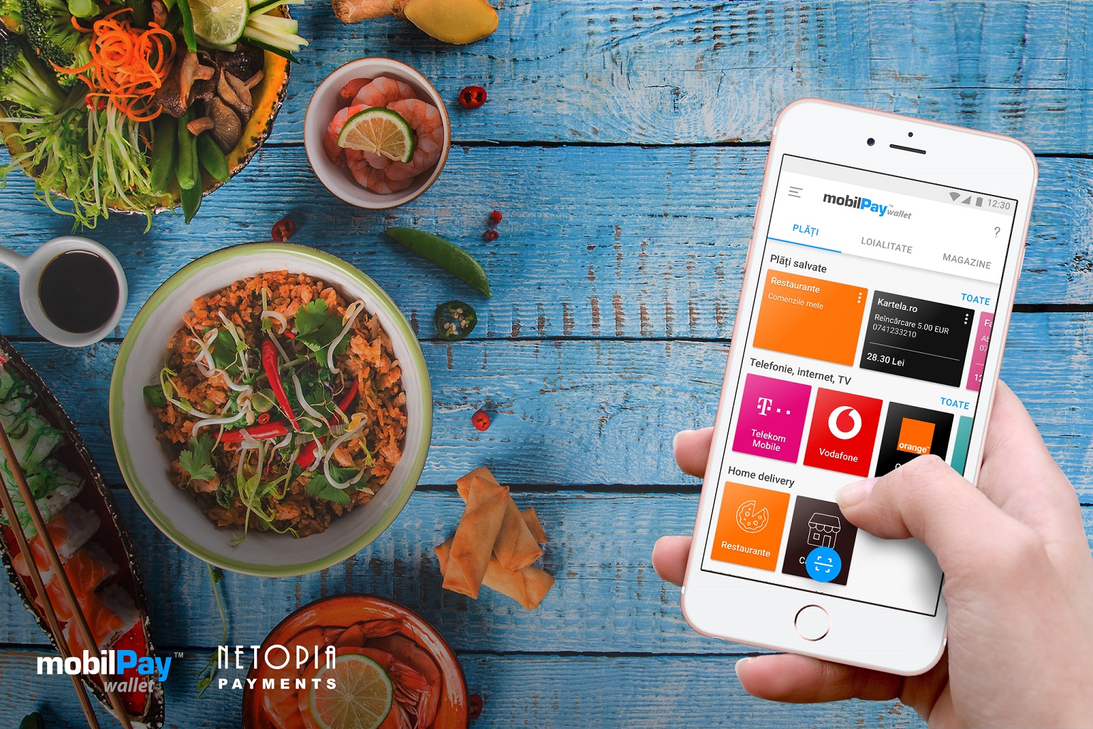 NETOPIA Payments lansează o platformă de comenzi integrată în aplicația mobilPay Wallet, pentru restaurante, magazine specializate și producători locali din toată țara, care fac livrări la domiciliu