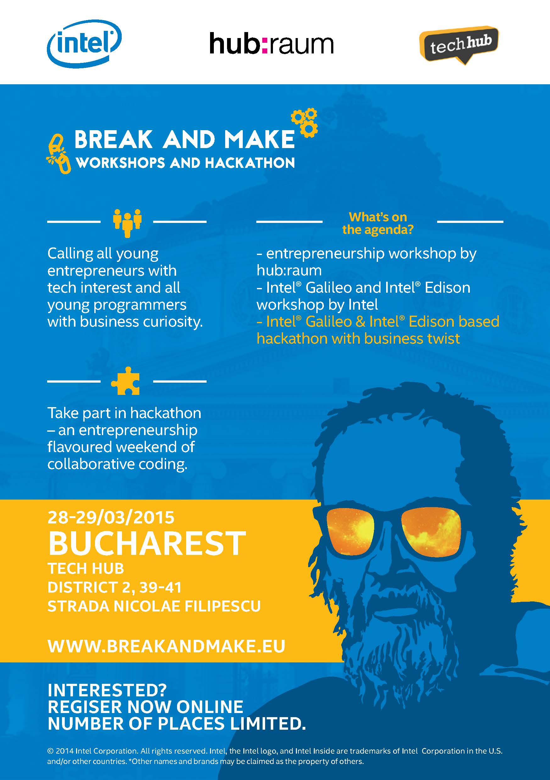 Intel organizează la București, în weekendul 28-29 martie, Break and Make Workshops and Hackathon